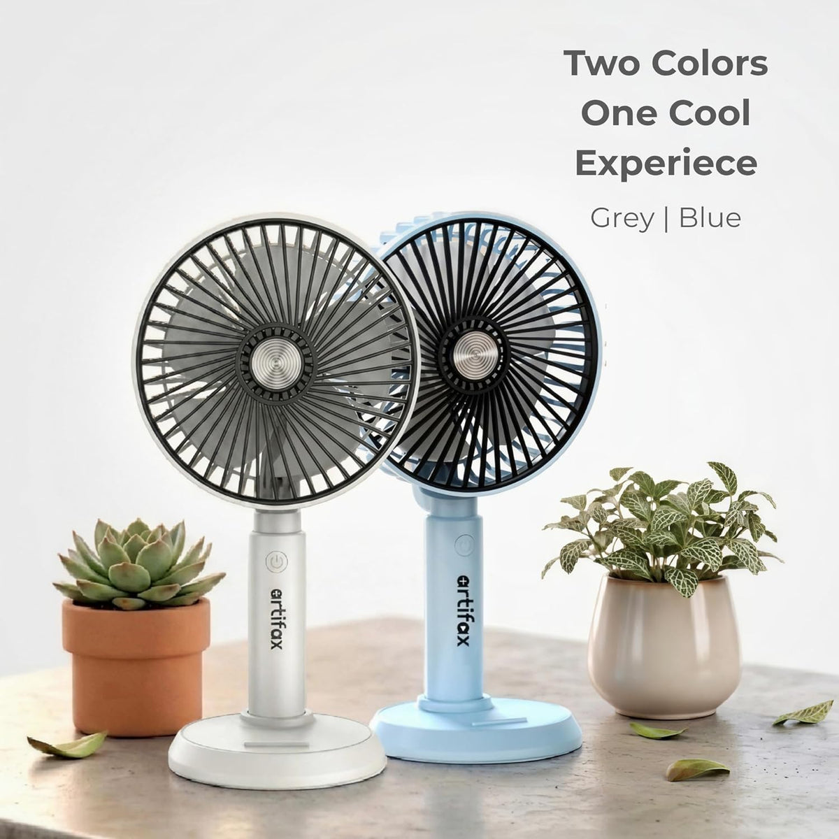 2-in-1 Portable Handheld & Desktop Fan