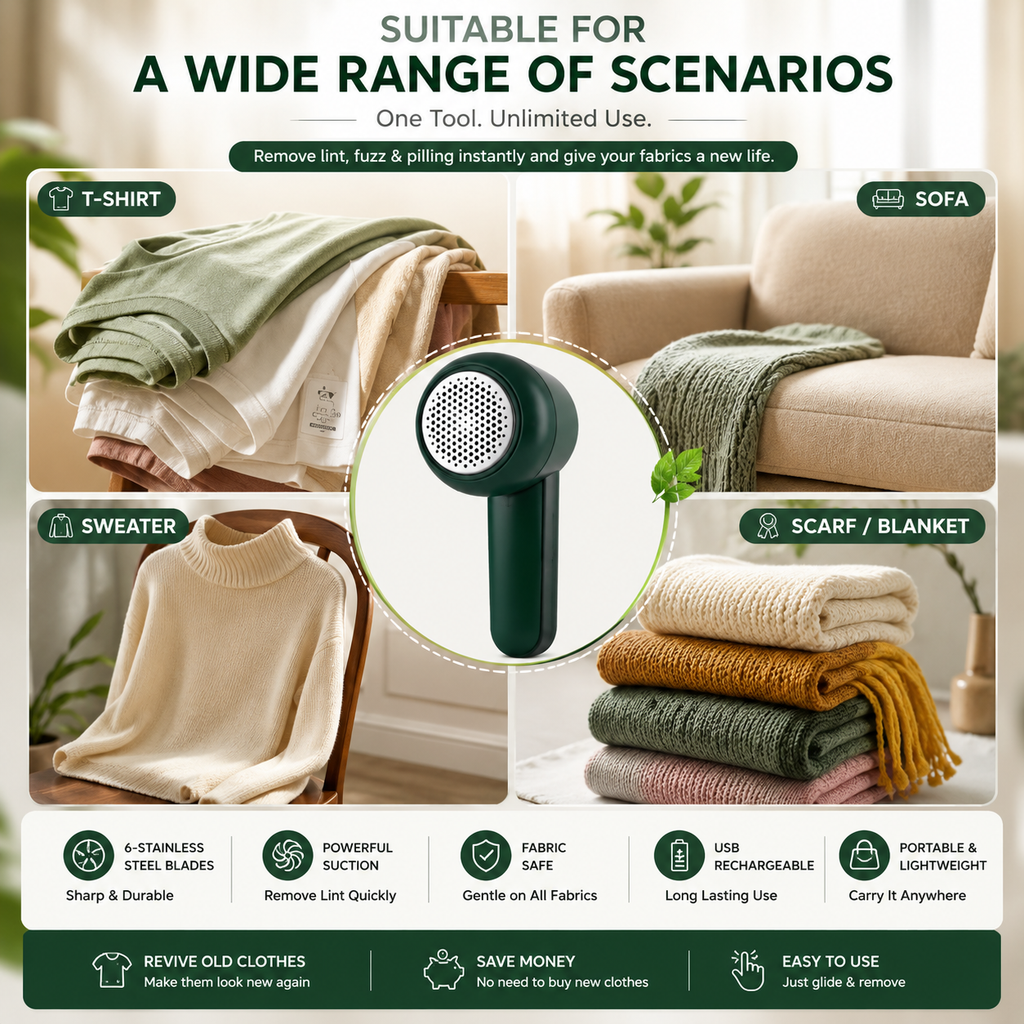 Lintease™ Pro - Rechargeable Electric Fabric Shaver & Lint Remover