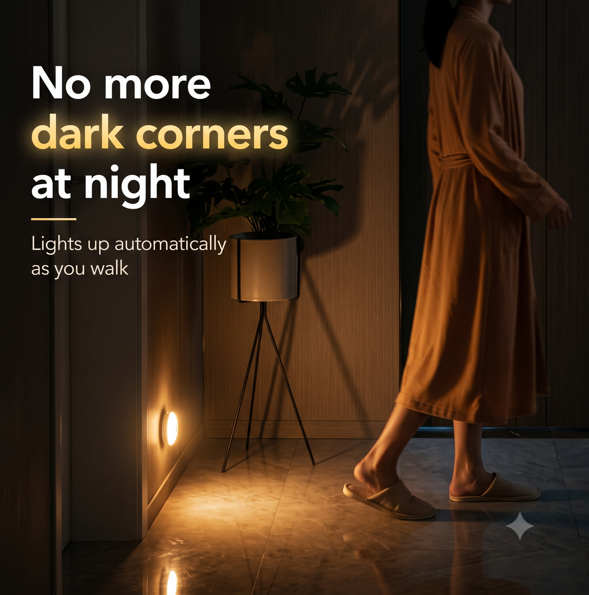 Motion Sensor Light for Home with USB Charging Wireless LED Night Light ( Pack of 2)