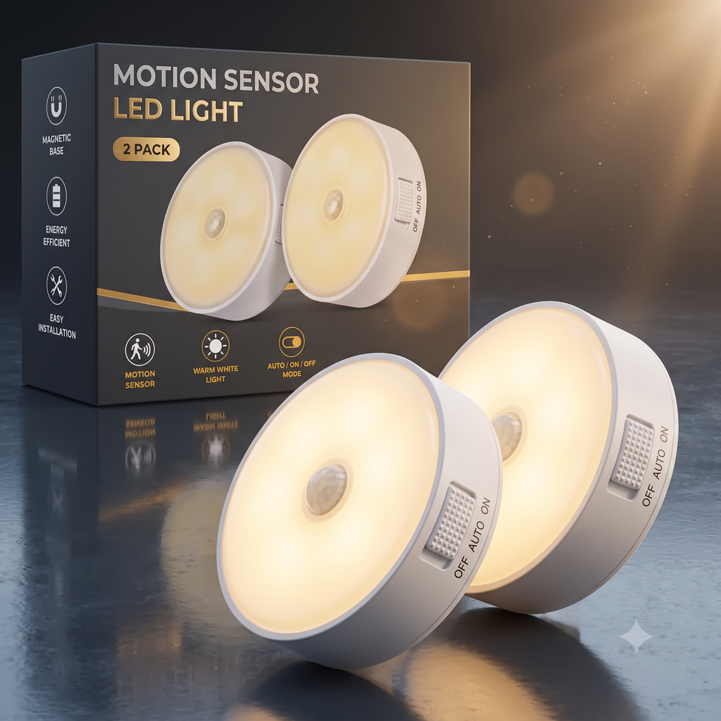 Motion Sensor Light for Home with USB Charging Wireless LED Night Light ( Pack of 2)